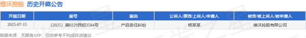亚投金融 维沃控股作为被告/被上诉人的1起涉及产品责任纠纷的诉讼将于2025年7月15日开庭